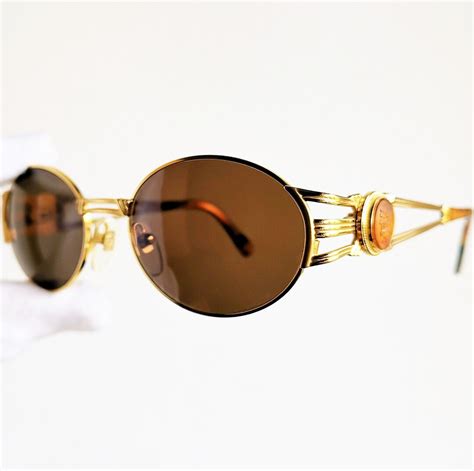 New Vintage Fendi SL7035 Gold Oval 1990 Sunglasses Made in 